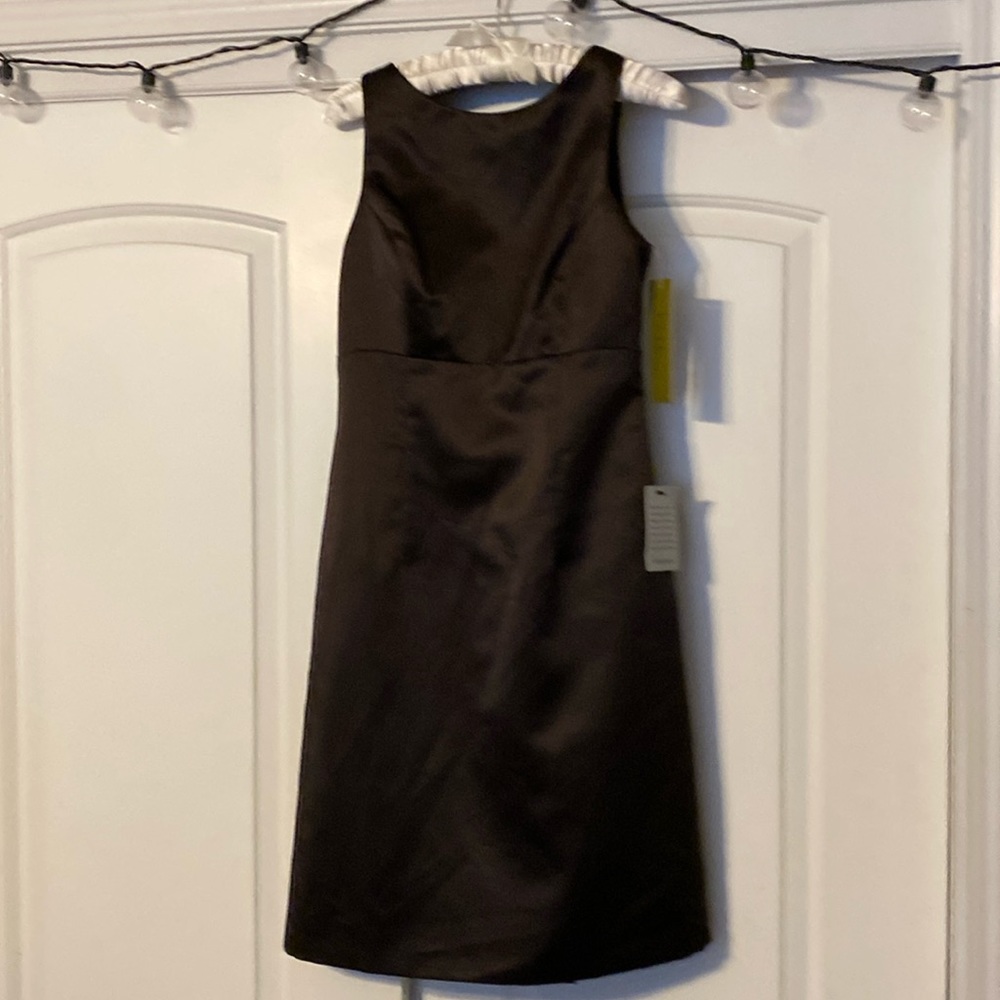 Nicole Miller satin chocolate dress size 2 NWT